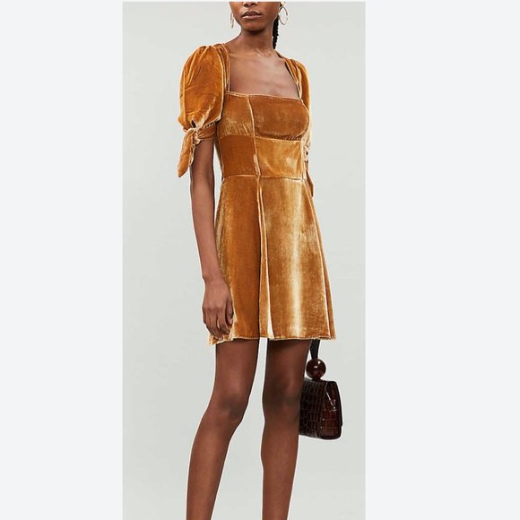 Reformation Cambrie Aline Velvet Mini 